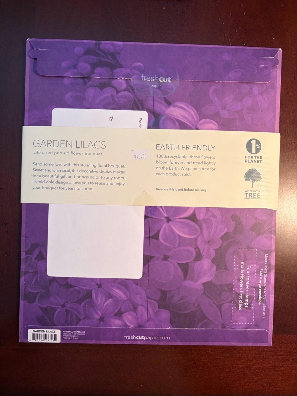 Lilac Garden Pop-Up Bouquet – 14" 3D Floral Display, Double-Sided - Picture 3 of 4